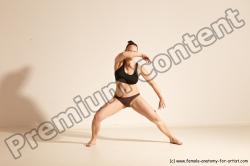 Underwear Martial art Woman White Moving poses Average long colored Dynamic poses Academic